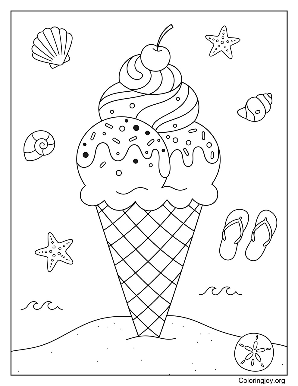 An Ice Cream Cone at the Beach
