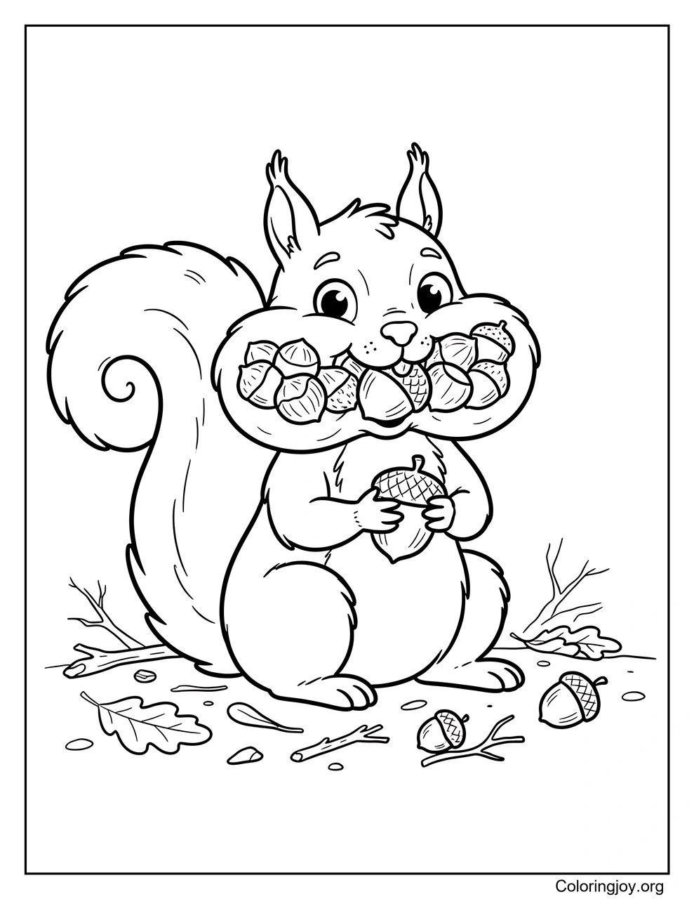 Stuffing Its Cheeks with Nuts coloring page