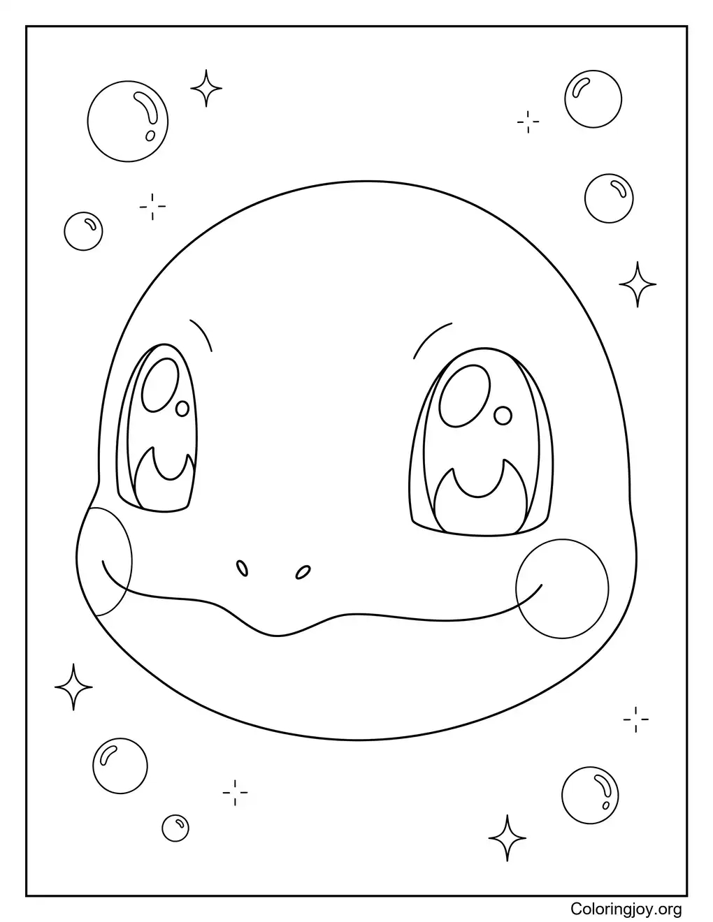 de Carapuce en gros plan coloriage