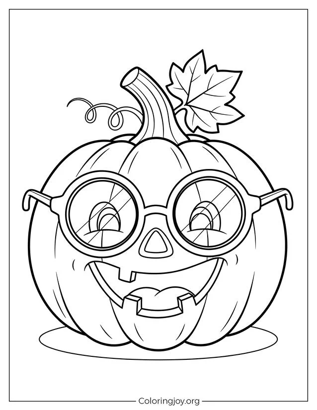 Calabaza con Gafas Divertidas página para colorear