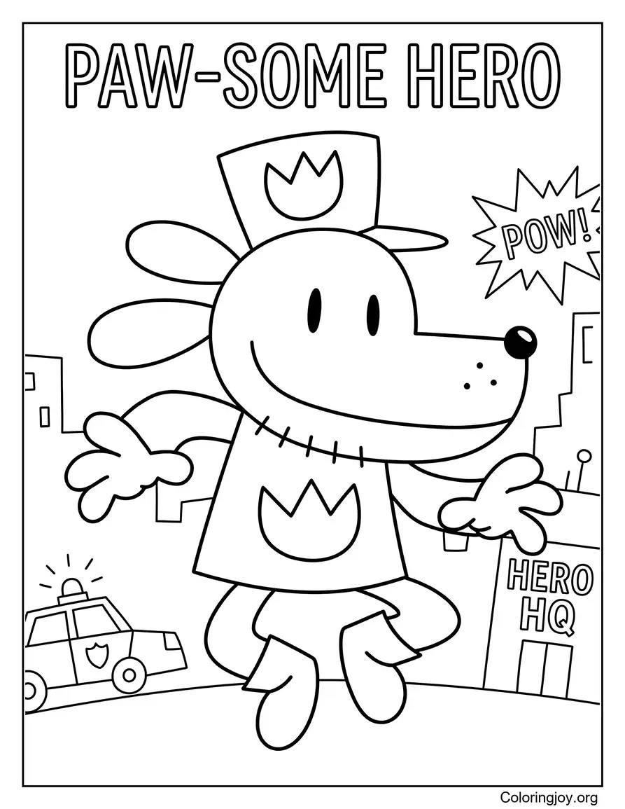 Patea a algún héroe página para colorear