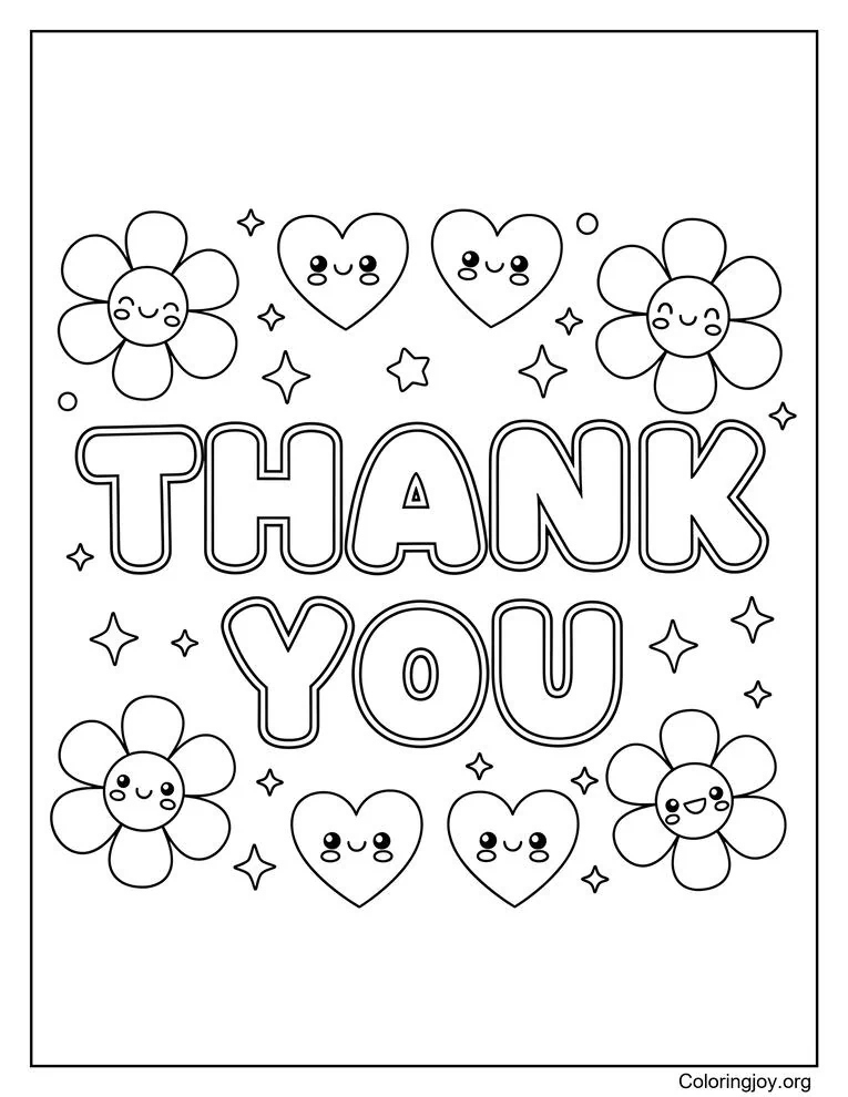 Thank you gift coloring page