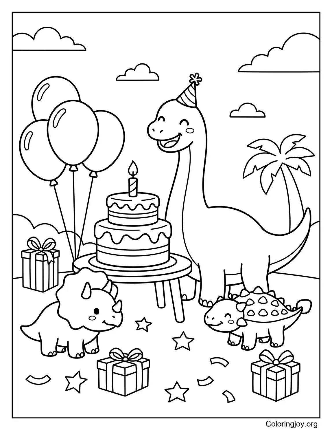 Happy Brachiosaurus Birthday Party Theme