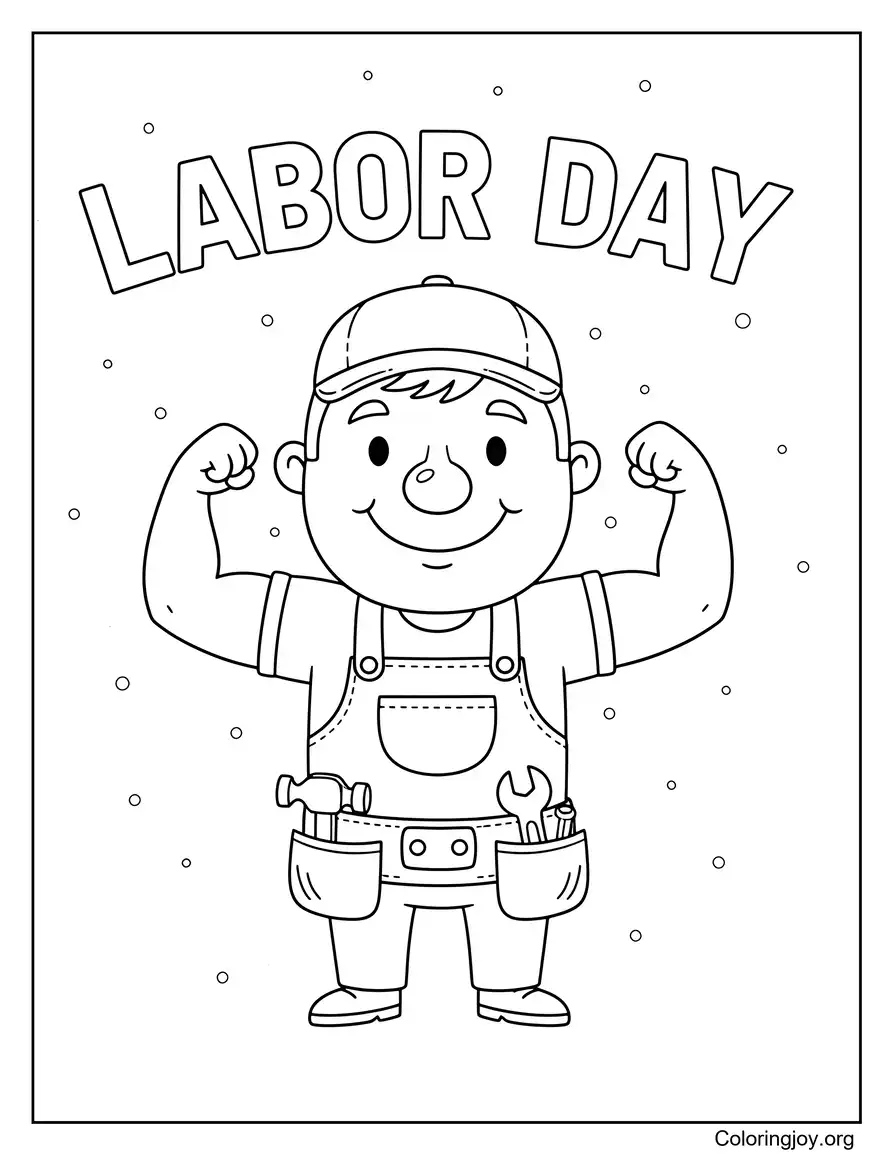 Orgullo laboral del Día del Trabajo página para colorear