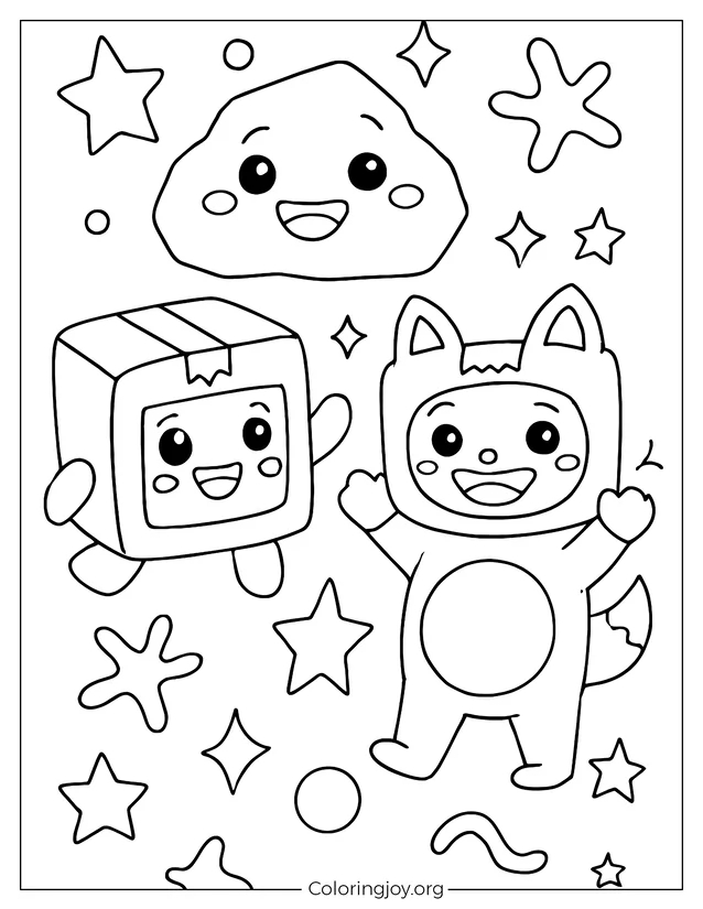 Foxy, Rocky y Boxy LankyBox Hoja
