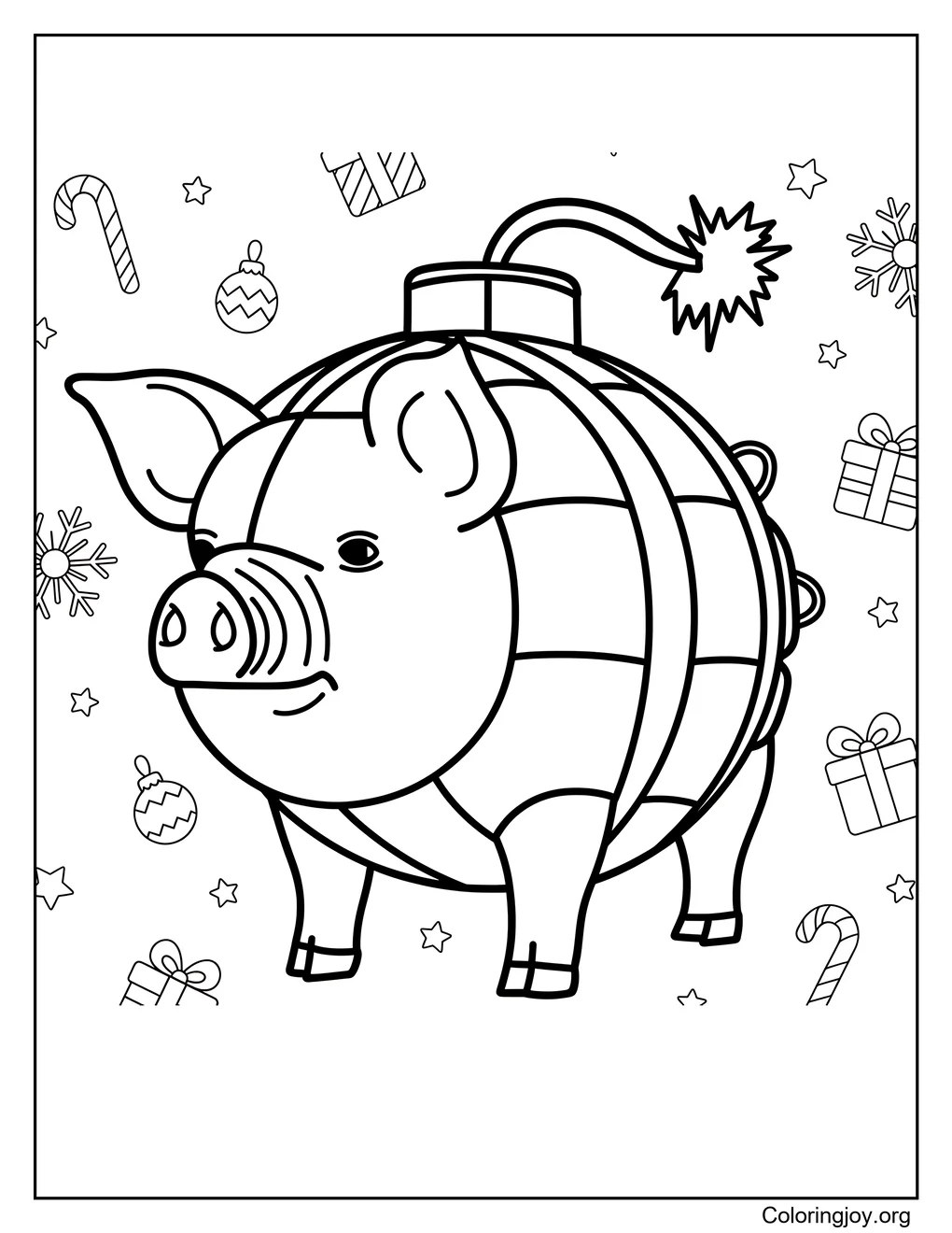 resumen de las vacaciones navideñas de Svinino Bombondino página para colorear