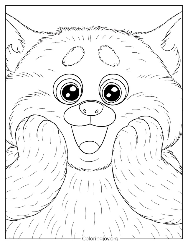 Panda emotivo dal foglio da colorare Turning Red disegno da colorare