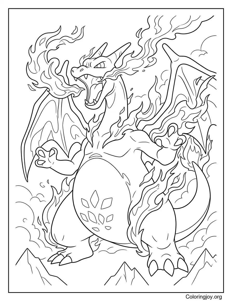 Vmax Charizard coloring page