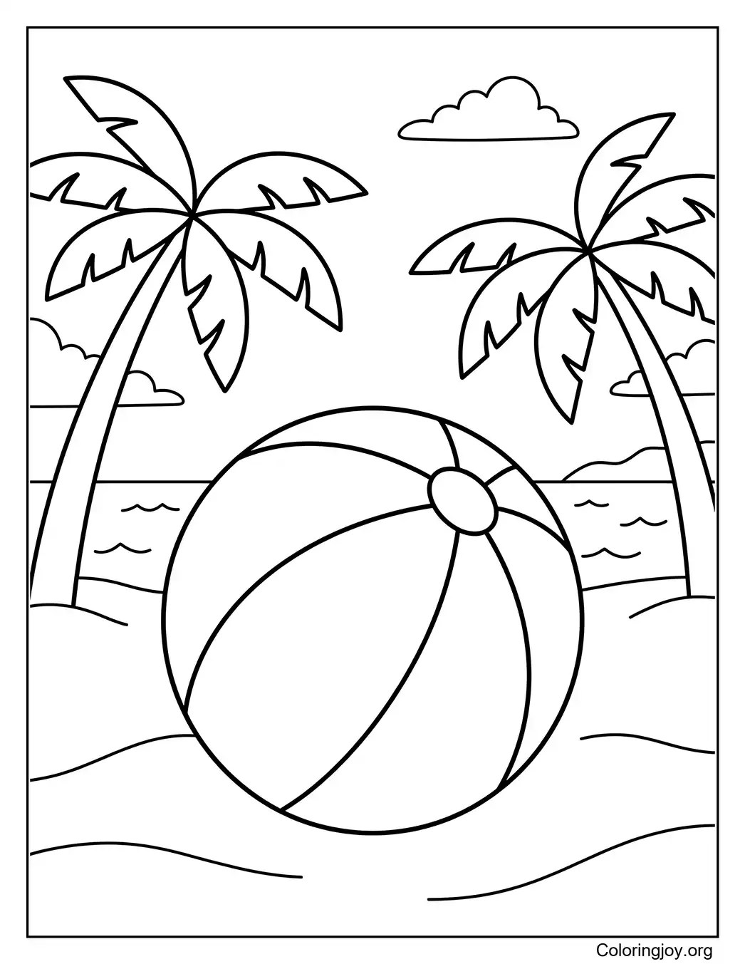 Ropical Paradise Strandball Malvorlage