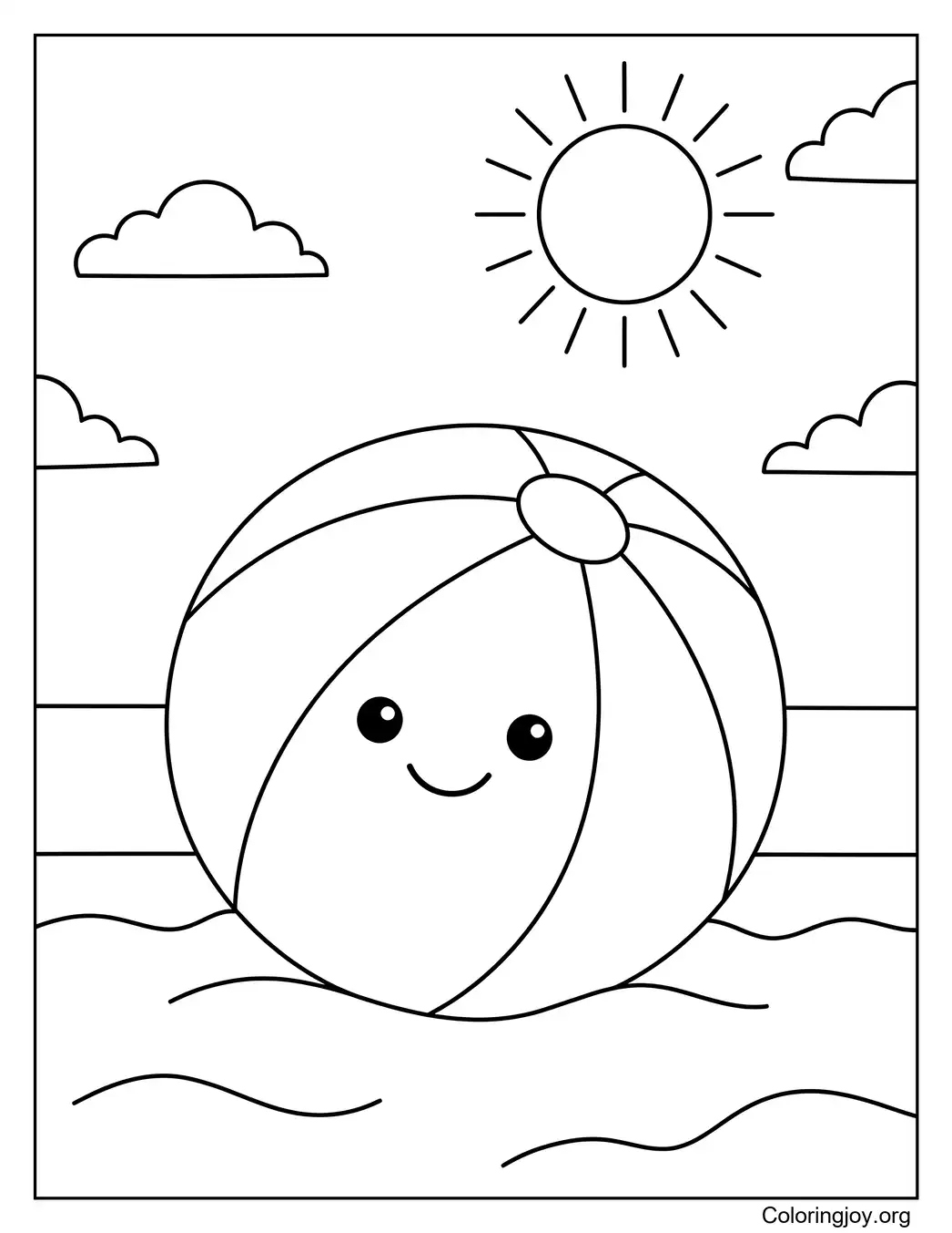 Sunny Smiles Wasserball Malvorlage