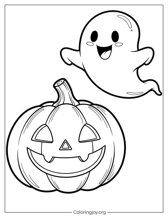 Calabaza sonriente y fantasma amigable