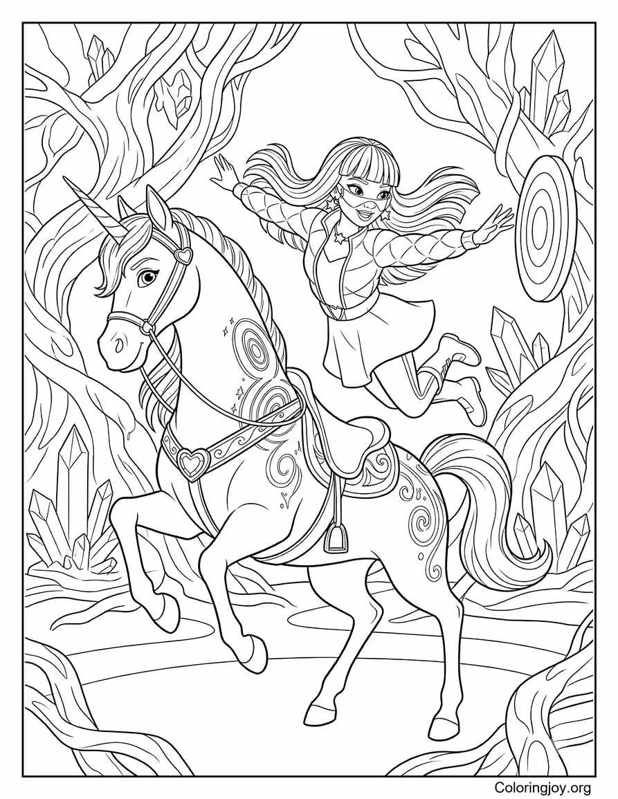 Unicorn Academy Serena Furi And Encore página para colorear