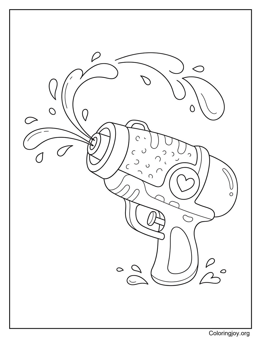 Eine Spielzeug-Wasserpistole versprüht Wasser.