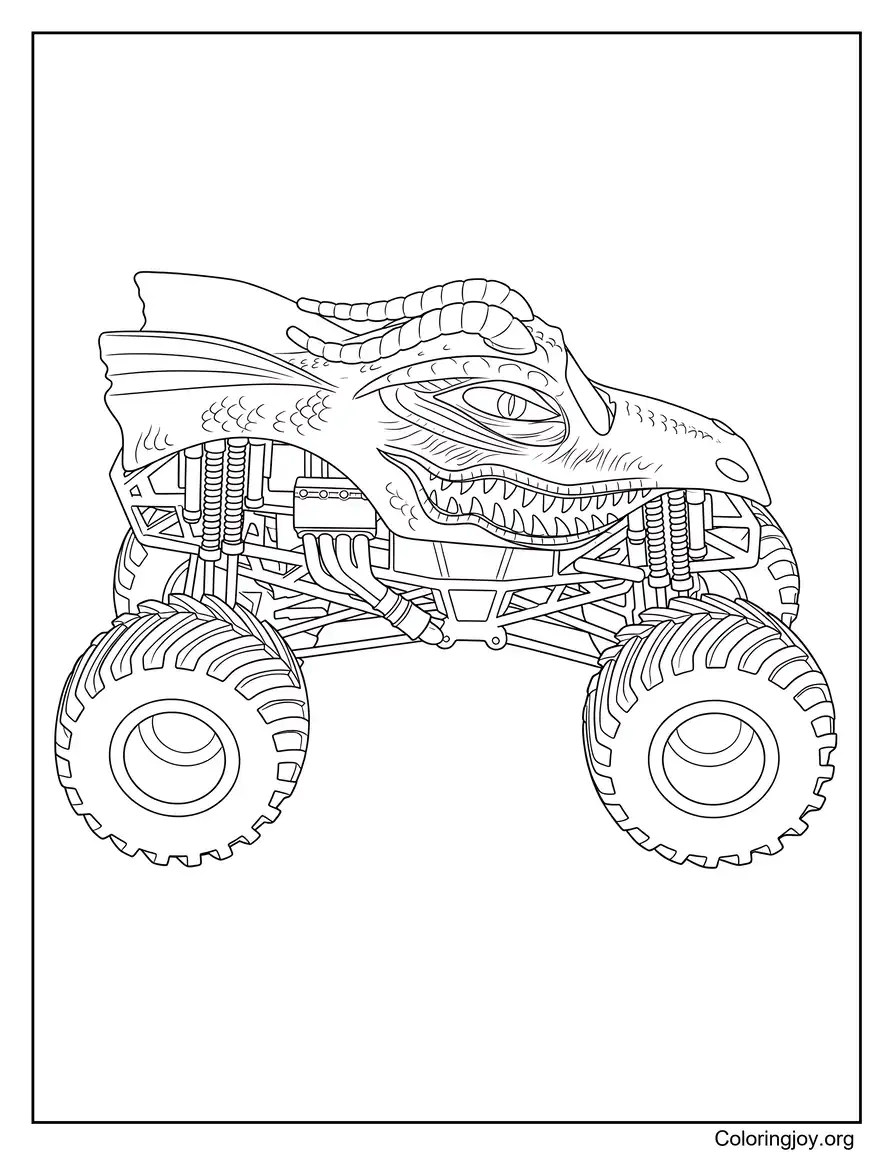 Dragon Monster Truck Coloring Picture coloring page
