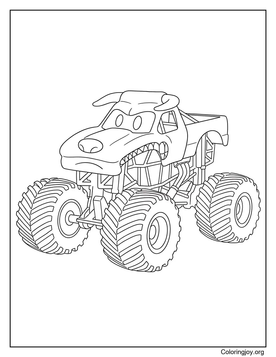 El Toro Loco Inspired Monster Truck Coloring Sheet coloring page
