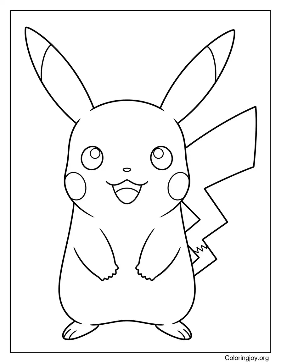 Sencillo Pikachu página para colorear
