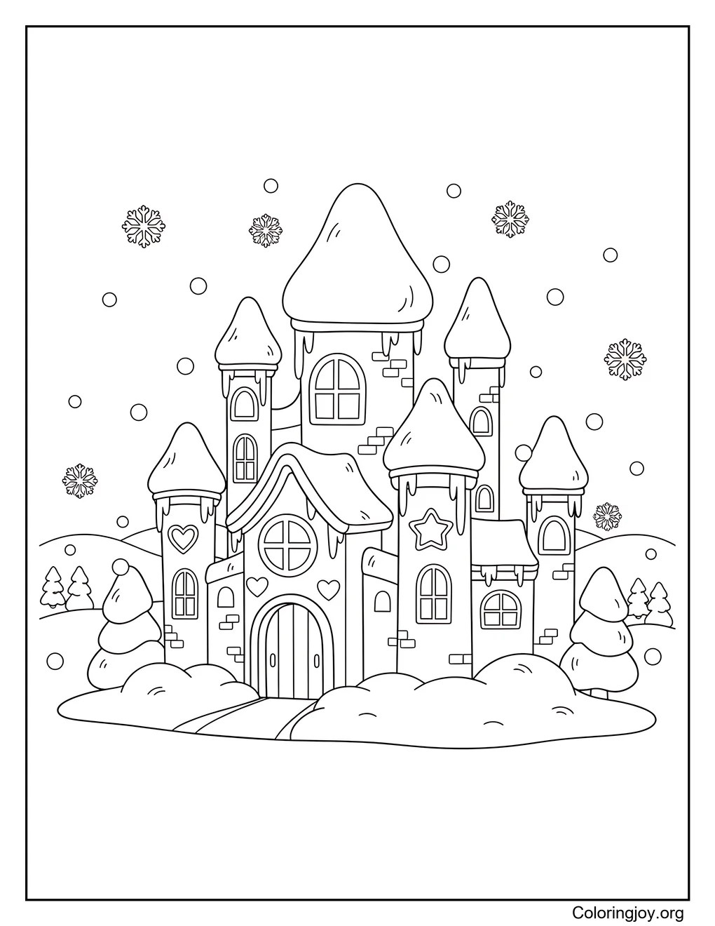 Fantasy Winter Castle,Bring a magical snowy castle to life.
