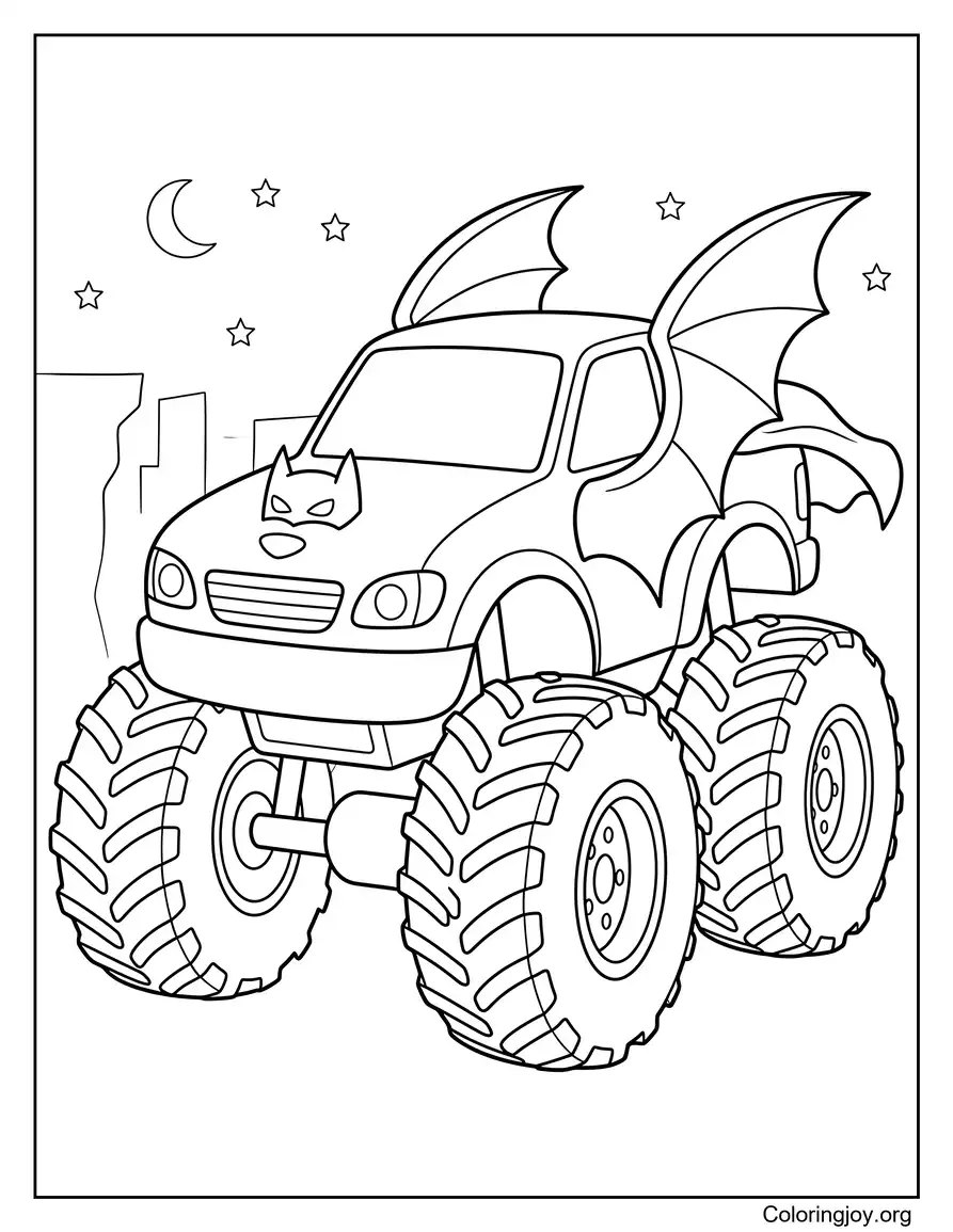 Batman Monster Truck coloring page