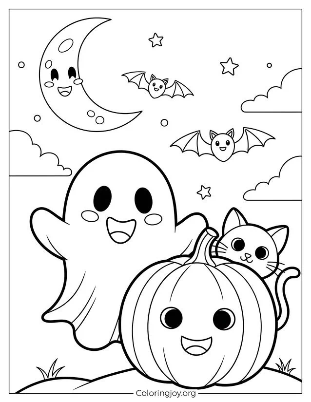 Chat et citrouille d'Halloween sympathiques