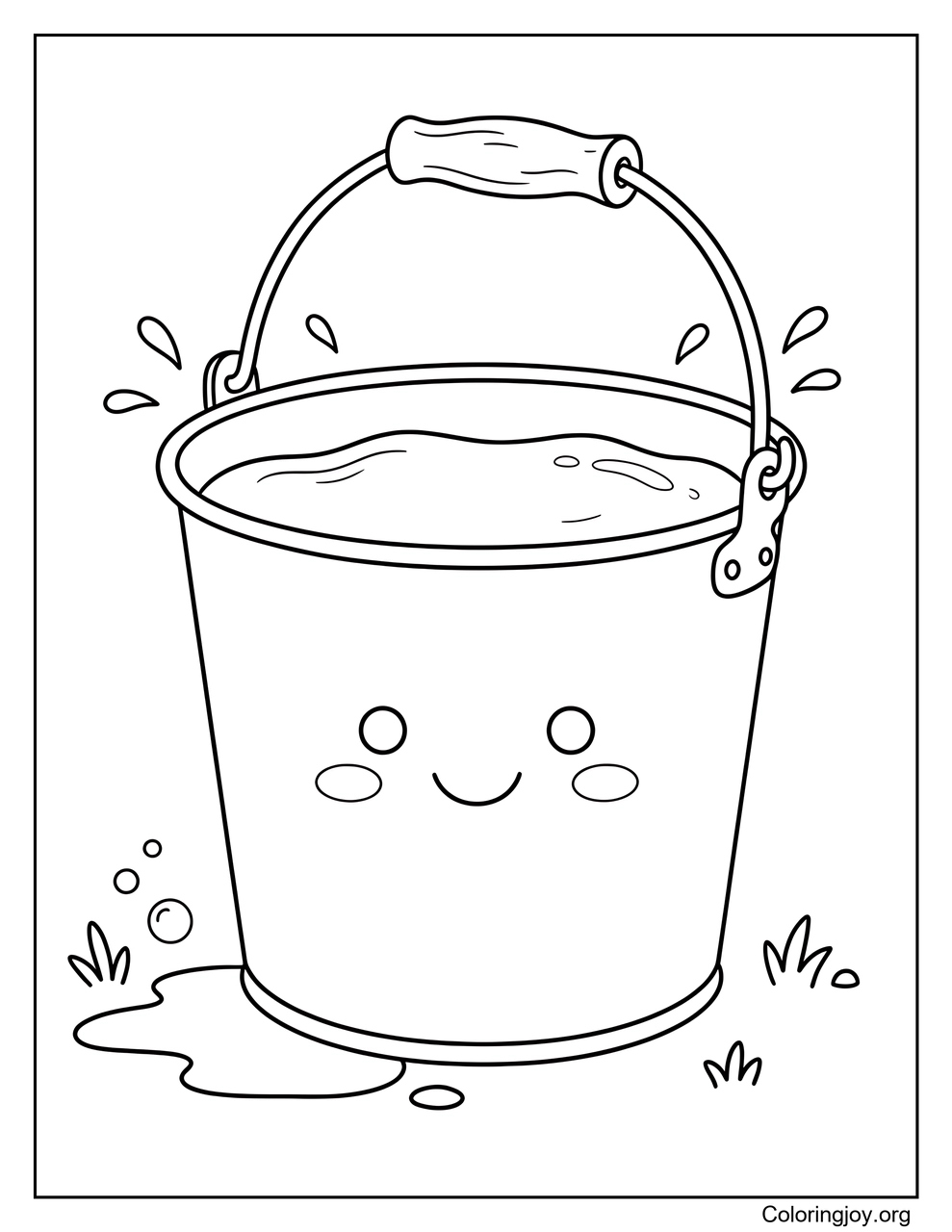 Ein Eimer enthält sauberes Wasser.