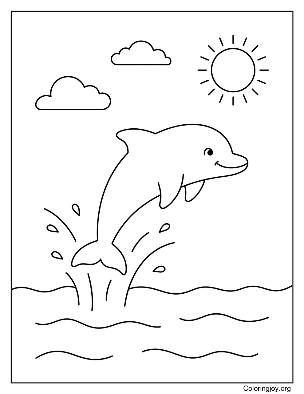 Ein Delphin springt über den Ozean.
