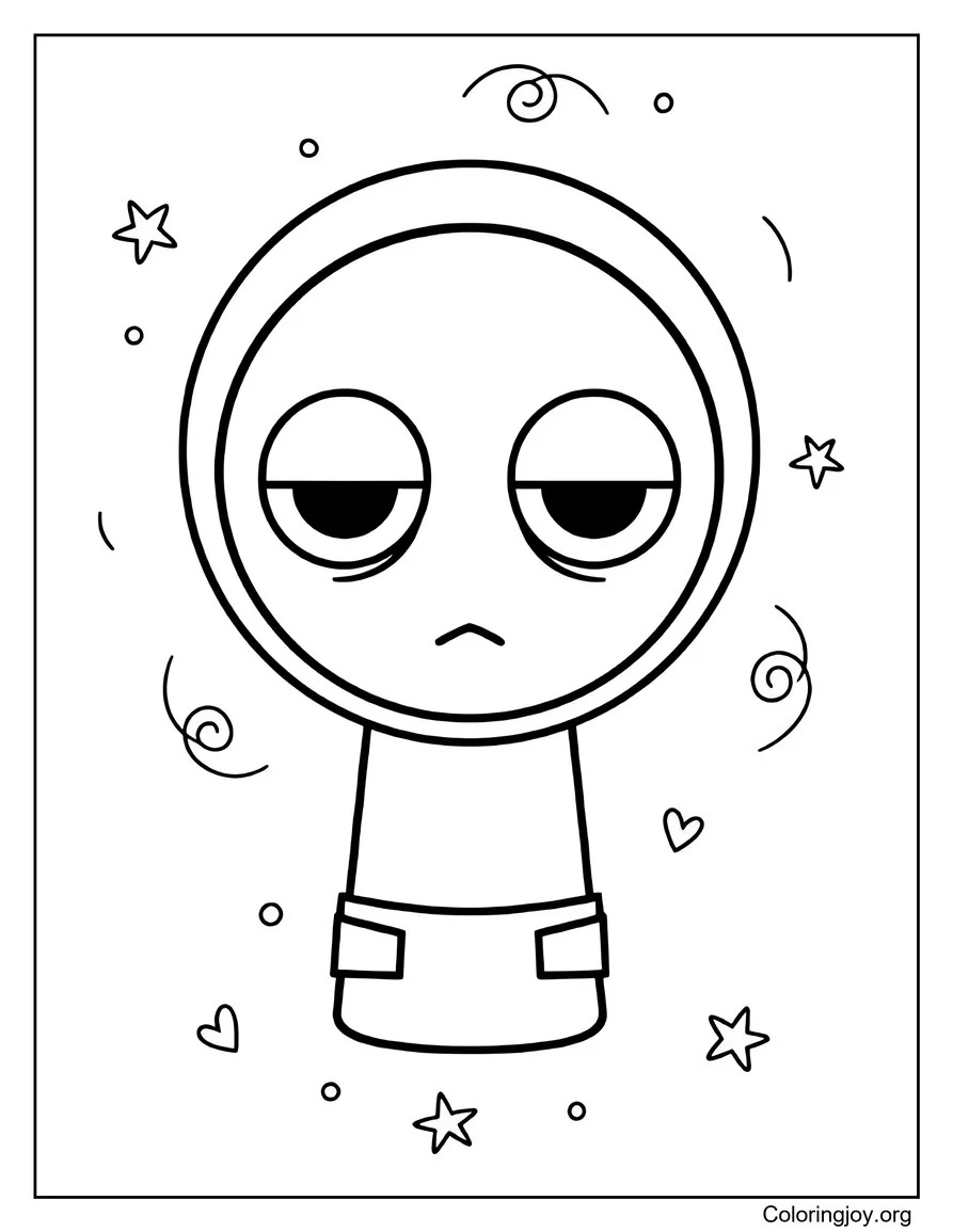 Blue (jevin) Baby Sprunki look coloring page