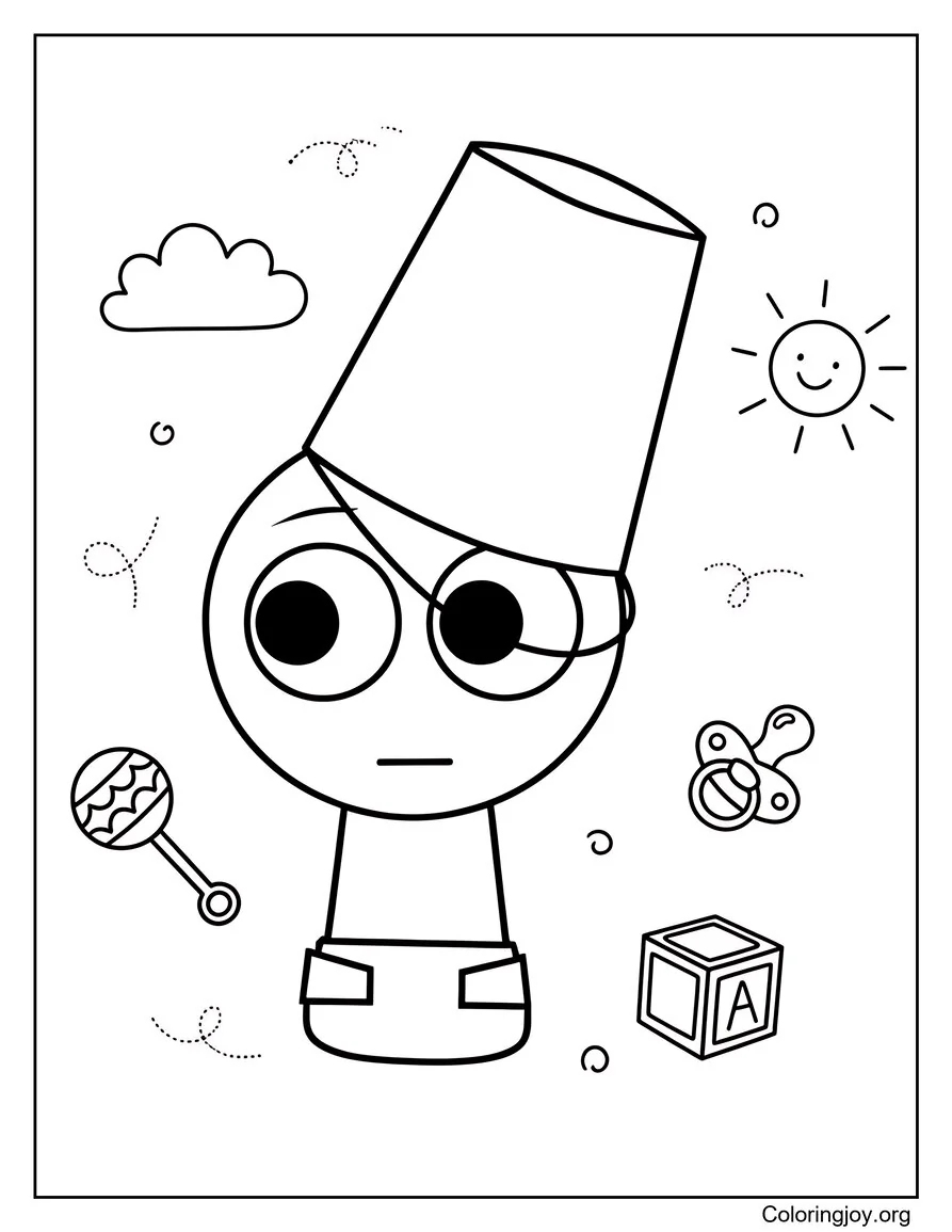 Baby Brown Sprunki coloring page