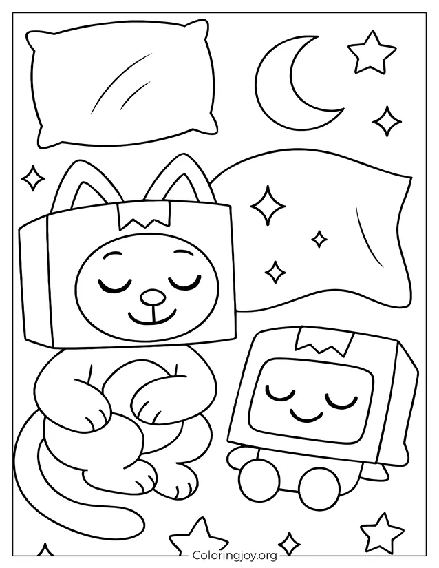 Acogedor LankyBox Dormir Imprimible
