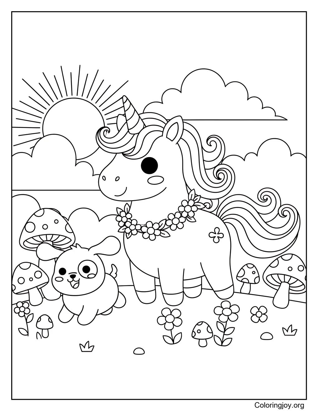 La Licorne et son chiot