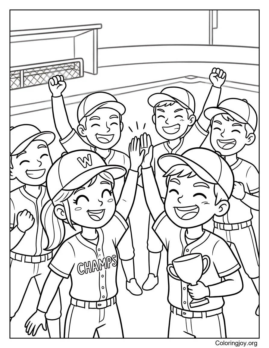 Winning Team Celebration coloring page