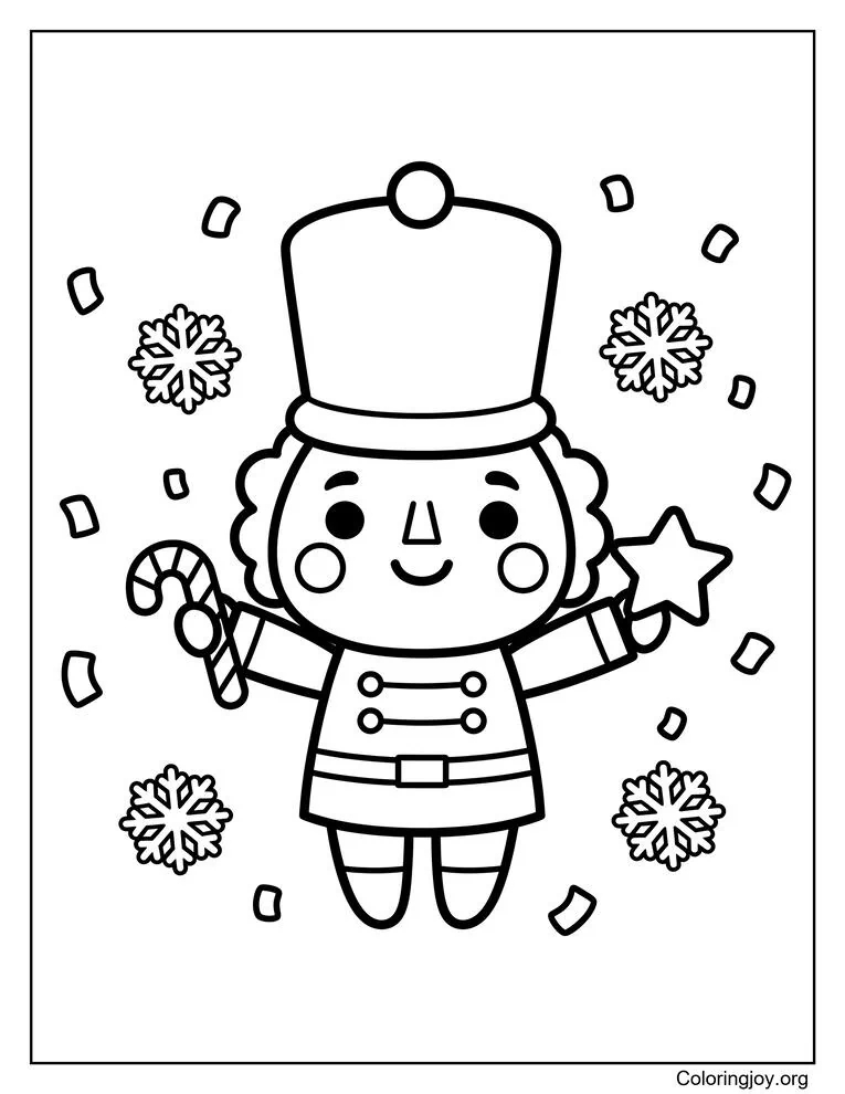 Kawaii Nutcracker Coloring Page for Cute Designs