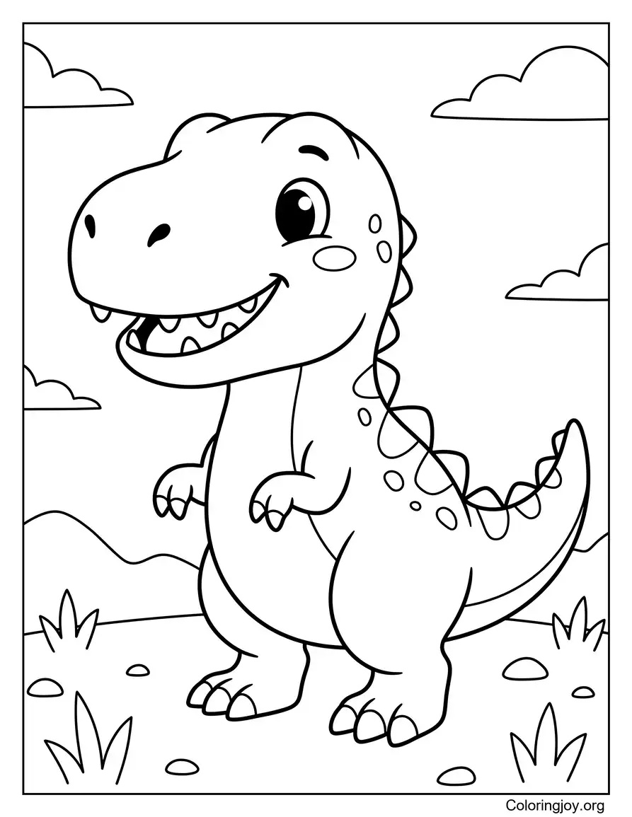 Adorable Baby T-Rex coloring page