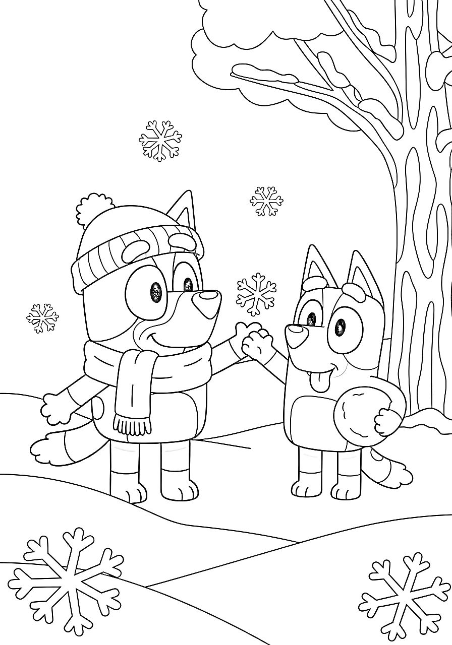 Bluey y la divertida aventura nevada de Bingo