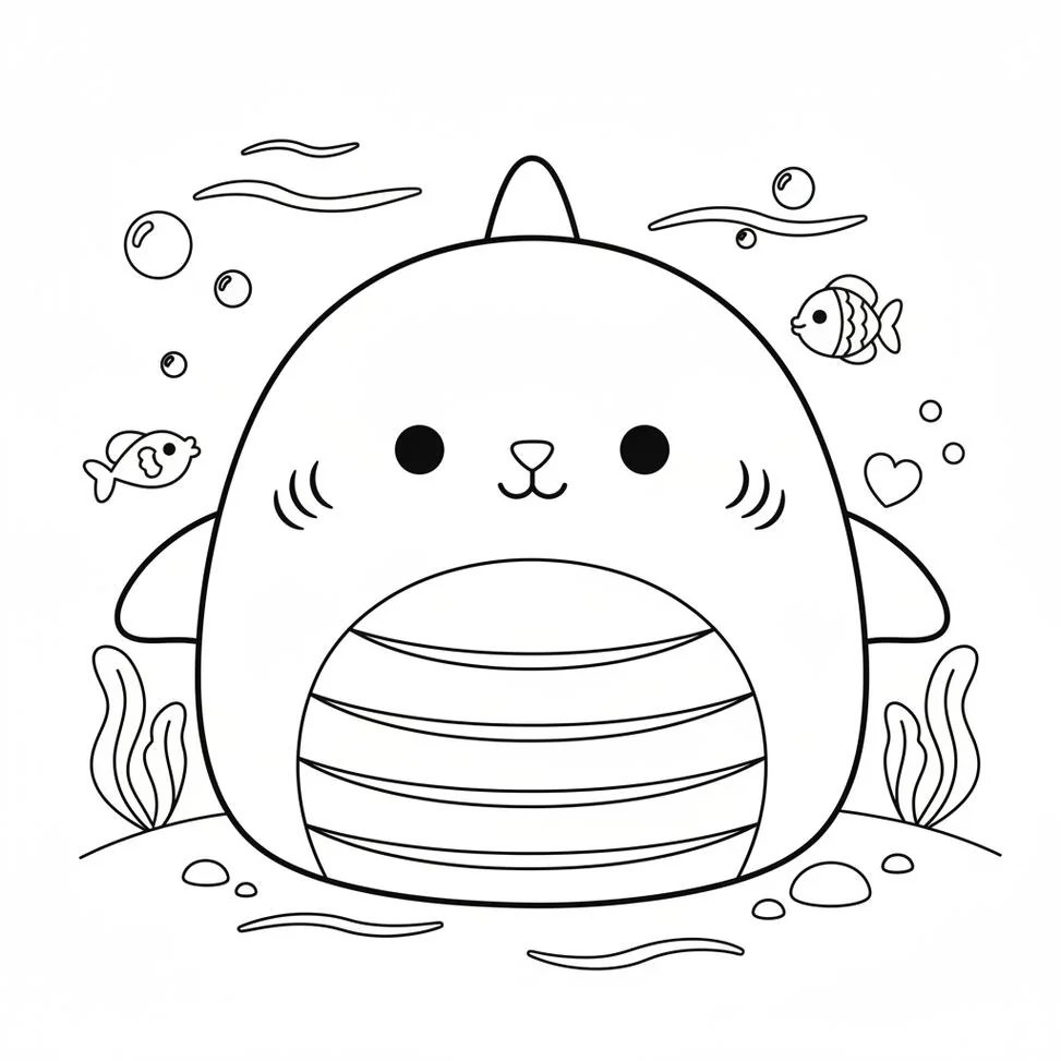 Cute Gordon Squishmallow coloring page