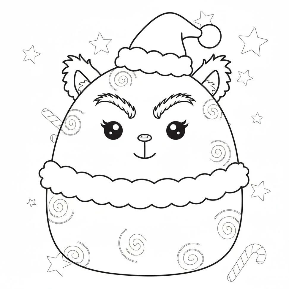 Grinch Squishmallow Plush Toy coloring page