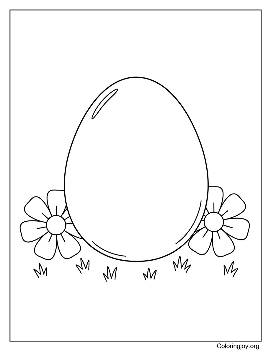 Blank Easter Egg Outline Coloring Page
