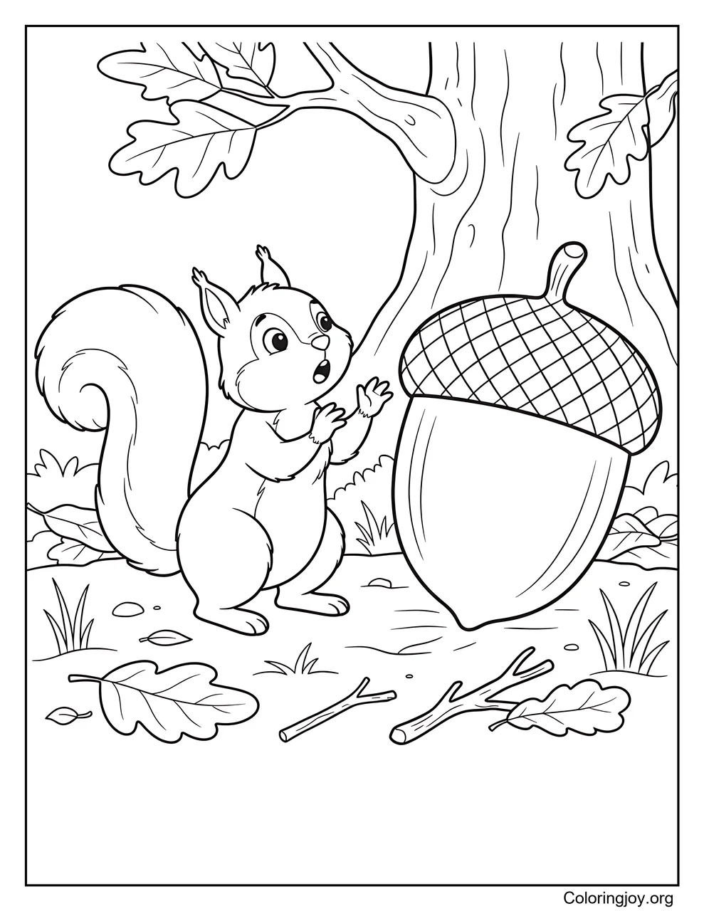 Finding a Giant Acorn with a Squirrel