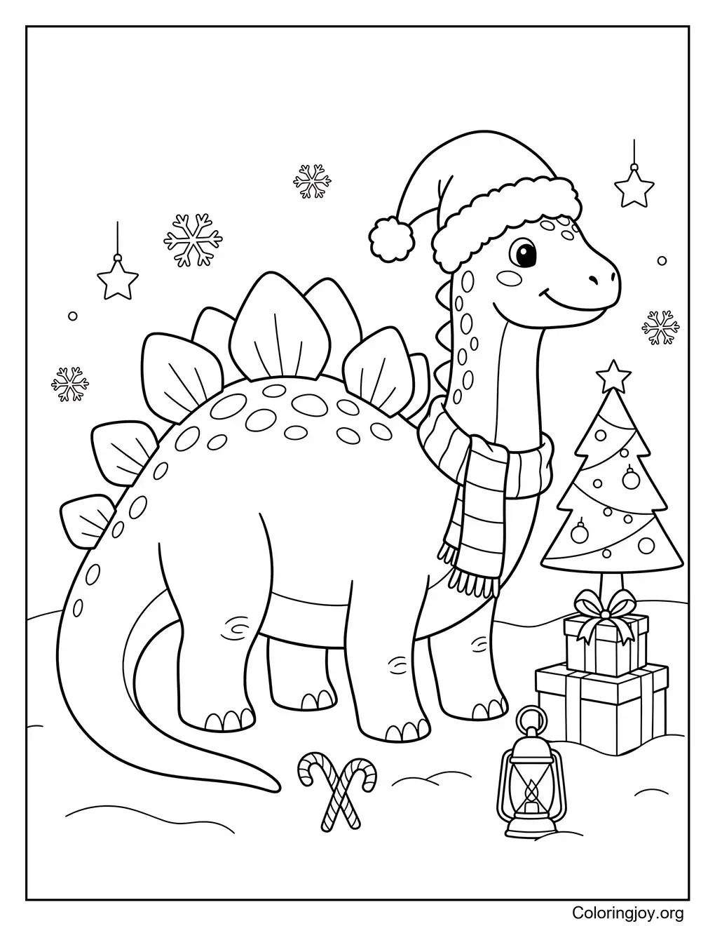 Christmas Stegosaurus Printable