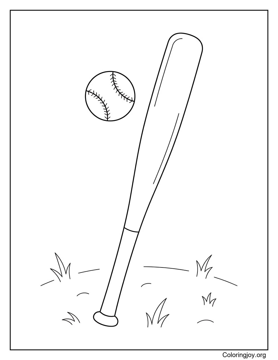 Baseball Bat Outline coloring page