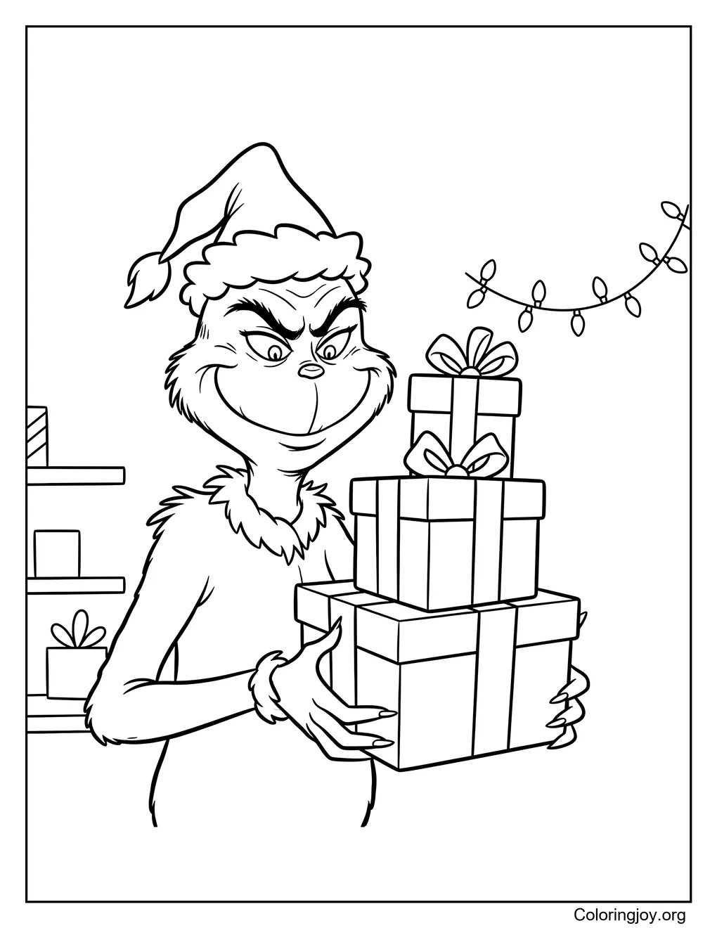 grinch shopping for presents