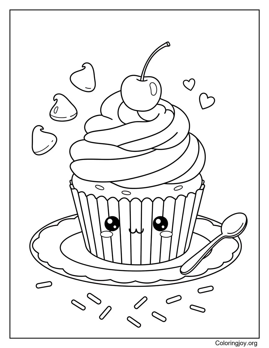 Cupcake au chocolat sur une assiette à dessert