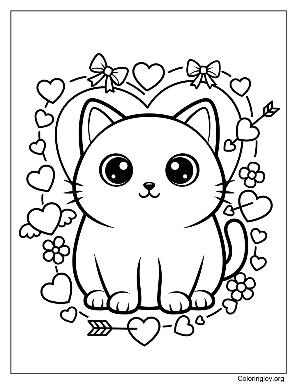 Valentine cat Hearts float