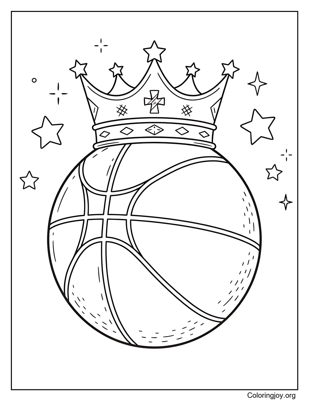 A basketball wears a royal crown.