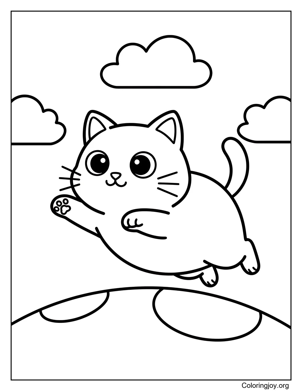 Jumping Cat coloring page