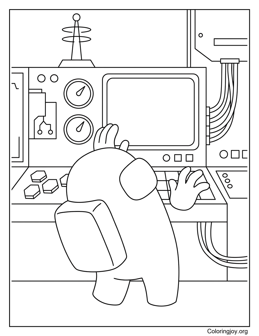 Fix the Among Us Communications Sabotage coloring page