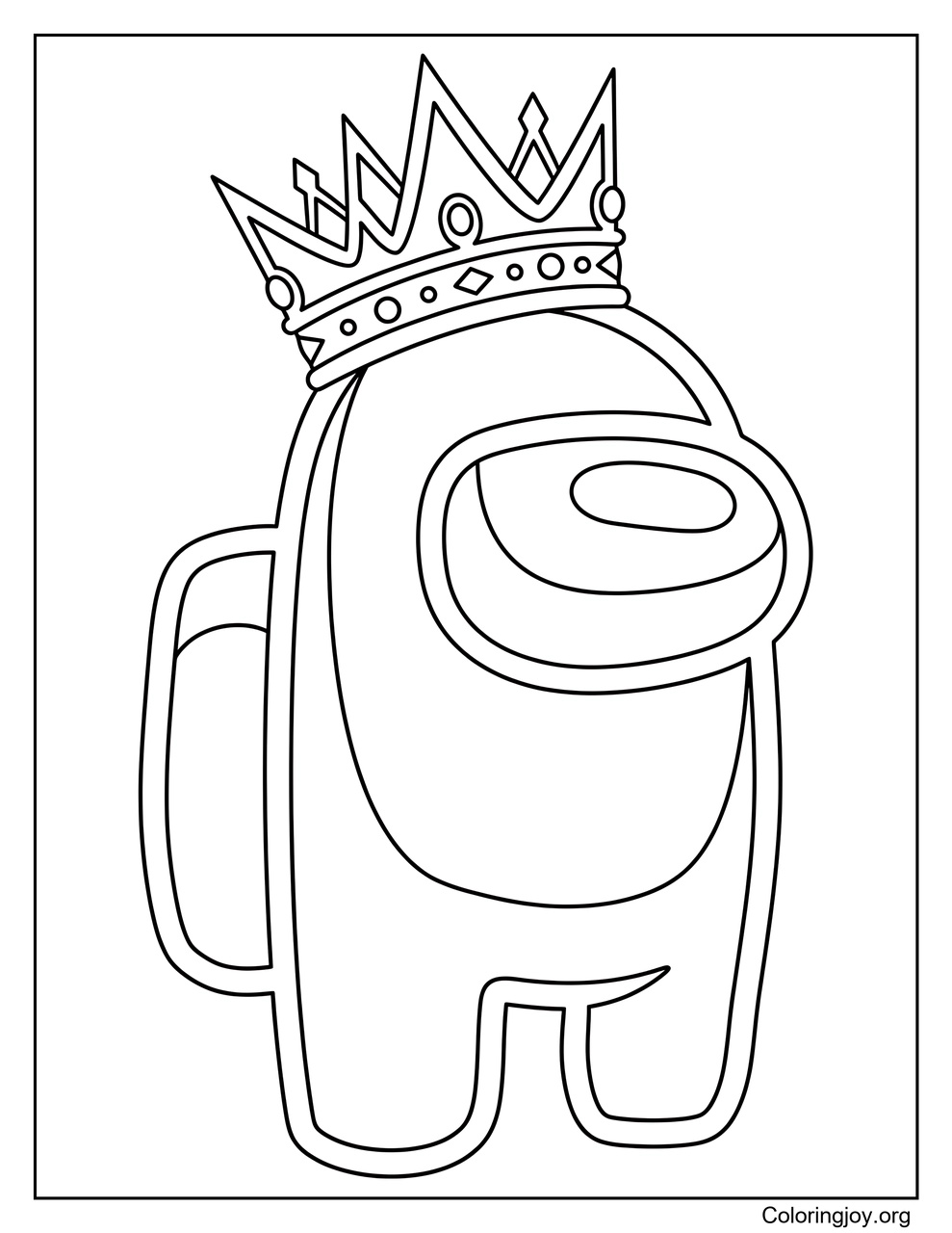 Color an Among Us Crewmate with a Crown coloring page