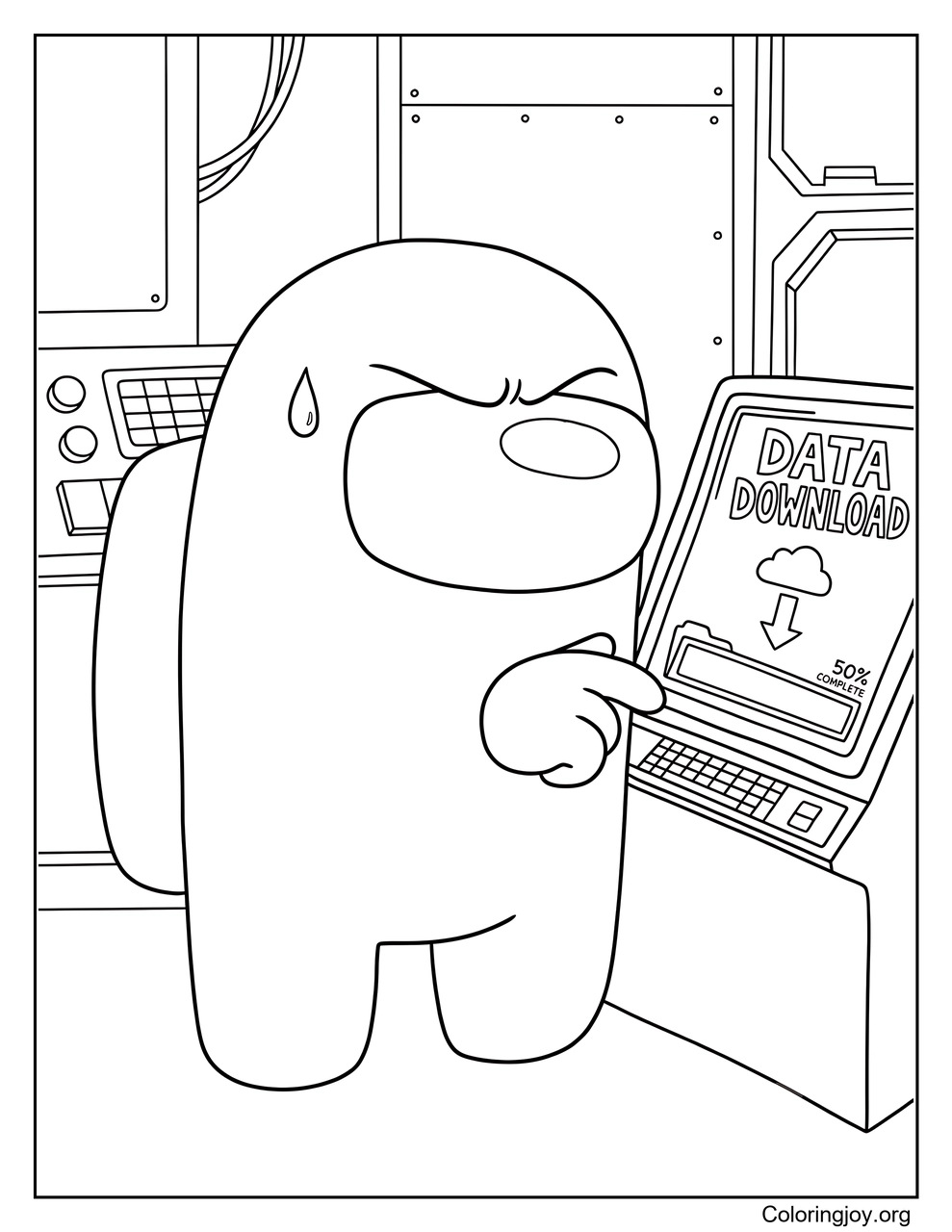 Finish the Among Us Download Data Task coloring page
