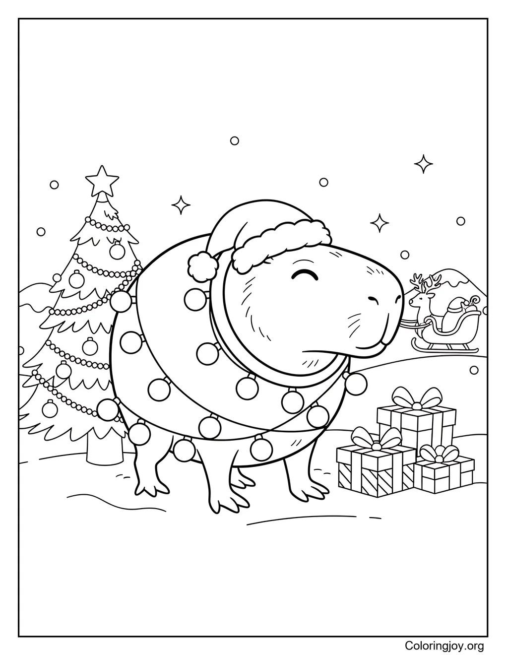 Burbaloni Luliloli con luces navideñas página para colorear