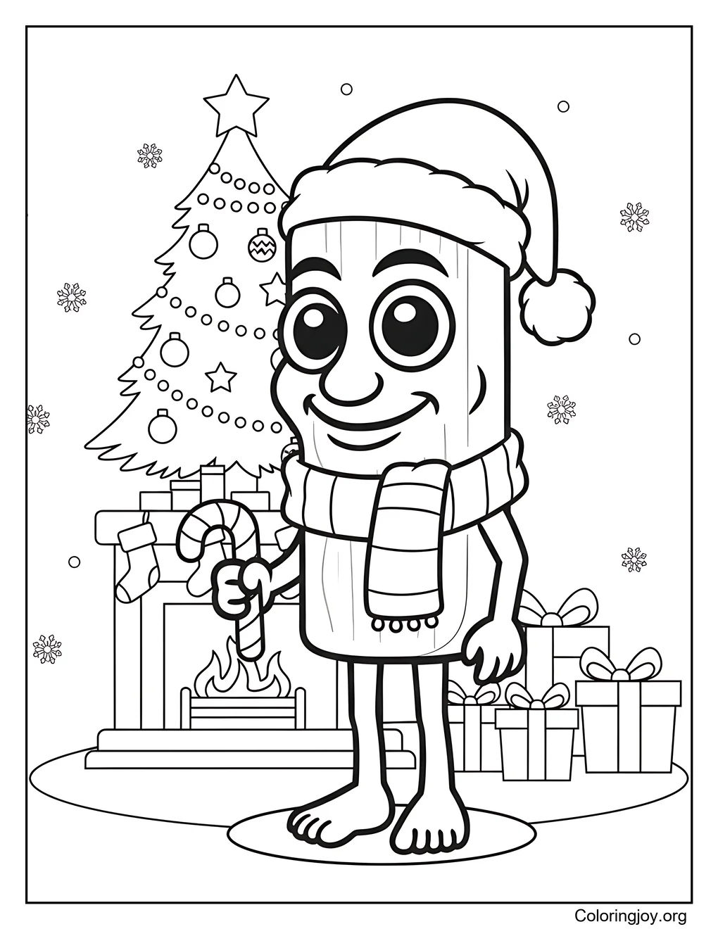 Dibujo de Navidad para colorear de Tung Tung Tung Sahur página para colorear