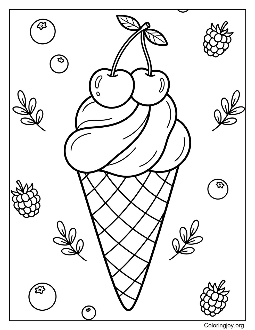 A Cone Topped with Cherries